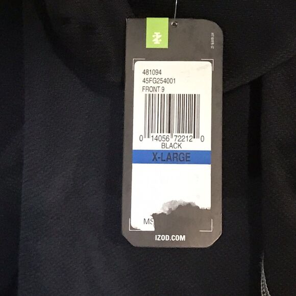 New IZOD Golf1 Quarter Zip Mock Neck Mens Size  XL Black Long Sleeve Sun Control - Picture 10 of 12
